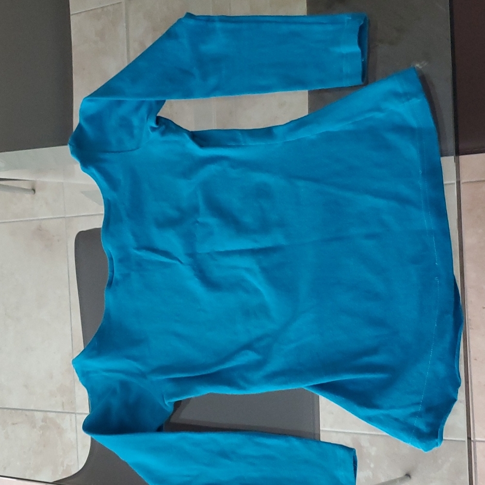 French Connection Cropped Turquoise Stretchy Top - image 4